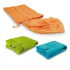 New! Beach Towel with bag. Fill bag to make pillow 100% cotton Orange/Green/Blue