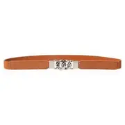 Chunky Chain Elastic Belt Camel & Silver - 60-80cm