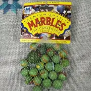 Early Vacor/Mega Marbles Net Bag Turtles Green Rare Collectible