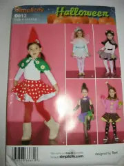Halloween Costume Pattern Simplicity 0812 Girls Age 3-8 New