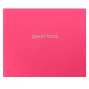 Dazzle Quarto Lined Guest Book, Landscape (Pink)