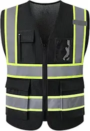 [Generic] Safety Vest with Reflective Strips and Storage Options for Warehouse Use