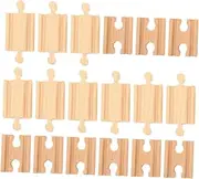 JEWEDECO 18pcs Wooden Railway Track Expansion DIY Train Tracks for Compatible with Wooden Train Kits Enhances Parent Interaction Improves Fine Motor Skills and Hand Eye Coordination