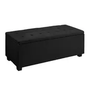 Artiss Storage Ottoman Blanket Box 97cm Linen Blac
