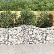 Arched Gabion Baskets 18 pcs 200x50x80/100 cm Galvanised Iron,Pots & Planters-3145633
