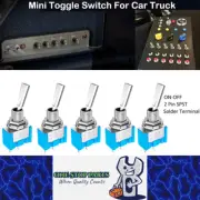 5 x Mini Toggle Switch 2 Pin SPST ON OFF Flat Handle Toogle 6mm Latching Switch