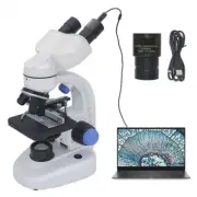 Microscope Binocular Biological 2000X Magnification LED Light & USB Camera