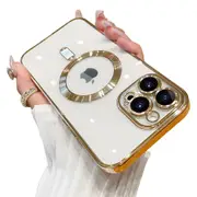 MEZON Luxury Gold Case for Apple iPhone 15 Pro Max (6.7") – MagSafe Compatible, Shock Proof, Premium Design (iPhone 15 Pro Max, Gold)