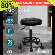 ALFORDSON Salon Stool Round Swivel Barber Hair Dress Chair Gas Lift All Black