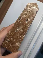 Big 692g Brown Chocolate Calcite Natural Druzy Polished Tower Obelisk Pyramid