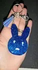 Bad bunny Keychain blue glittler