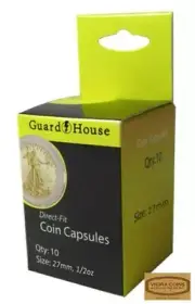Guardhouse 1/2 Oz Gold Eagle Direct Fit Capsules,10 per Box - #7881647