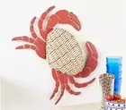 Plow & Hearth Crab Metal & Rattan Crab Coastal Wall Art.