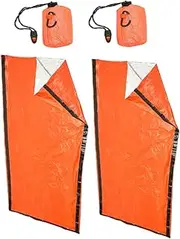 MUELODSIC 2pcs Portable Pe Sleeping Bag with Drawstring Sack for Emergency Camping Lightweight Bivy Sack for Adults for Hiking and Survival Use