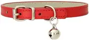 Leather Cat Collar Kitten Adjustable Bell Pink Blue Red Black，7.87-11.02 in, Lightweight and Stylish for Kittens and Small Pets
