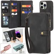 Removable Wallet Case Leather Cover Strap For iPhone 16 15 14 13 12 Pro Max Plus
