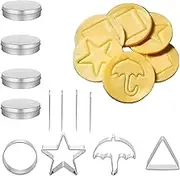 12Pcs Sugar Candy Making Tools,Baking Cake Molds,Stainless Steel Cookie Cutters Biscuit Molds,Umbrella Triangle Star Round,Cookies for Party Favor,Home,Kitchen Tools