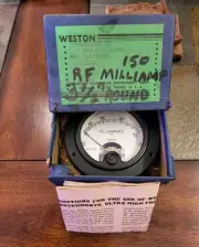 NEW OLD STOCK Vtg Weston Round Panel Meter Milliamperes ~ Model 425 WITH BOX