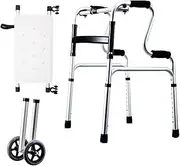 Folding Lightweight Aluminium Walking Frame with Wheels,Walkers for Standing Frame Adult Walker Walking Aid for The Disabled,Height Adjustable Frame rollator Walker,(Color:A+Casters+ Bidet)