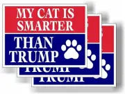 3 Pack Eco My Cat is Smarter Than Trump Biden Political Bumper Magnet 4 in x...
