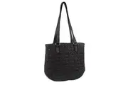 Pierre Cardin Woven Leather Ladies Shoulder Bag - Black