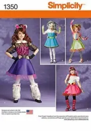 Simplicity Sewing Pattern 1350 0798 Child Girls Costumes Size 3-6