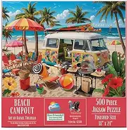 SUNSOUT INC - Beach Campout - 500 pc Jigsaw Puzzle by Artist: Rafael Trujillo - Finished Size 18" x 24" - MPN# 42380