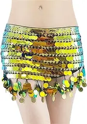 [Generic] Belly Dance Hip Scarf Belly Dance Waist Chain Dance Accessories Waist Towel Waistband Hip Towel Belt Beginner Sequin Triangle Towel Belly Dance Waist Belt