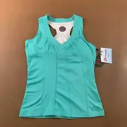 Bolle Womens Small Green Built In Bra Racerback Pullover Athletic Tank Top NWT