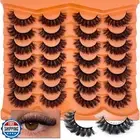 SISIYDY Fluffy Mink Lashes Wispy 3D Faux Mink False Eyelashes Strips Dramatic