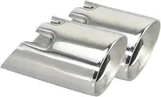 2 Pieces 304 Stainless Steel Exhaust Tips Compatible For BMW F20 F21 M135 F22 F23 M235i M240i F30 F31 335i 340i F34 GT F32 F33 435i 440i(Silver bevel)