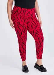 [Taking Shape] Taking Shape Natural Abstract Spot Legging Size 16 in Print, Viscose - Plus Size Women's Clothing Print