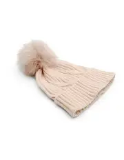 [Morgan & Taylor] Miranda Cable Knit Beanie in Beige Bisque