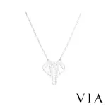 【VIA】白鋼項鍊 動物項鍊 縷空項鍊 大象項鍊/動物系列 縷空線條大象造型白鋼項鍊(鋼色)