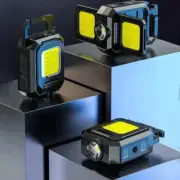 LED Mini Keychain Light Pocket Work Light COB Flashlight USB Rechargeable Light