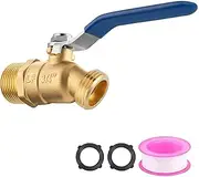 Brass 3/4" Hose Bib, Heavy Duty Outdoor Faucet, Lead-Free Outdoor Spigot 3/4" GHT Outlet x 3/4" NPT Inlet, High Flow Water Spigot with 2 Washers and 1 Teflon Tape