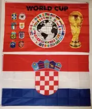 2 FLAGS: 1 GENERIC WORLD CUP FLAG + 1 CROATIA (3X5 FT) FLAG ($35)