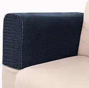 Xiao Hua 2pcs Washable Sofa Armrest Covers Stretch Chair Arm Protectors-Dark Blue