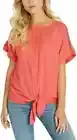 Buffalo David Bitton Ladies' Tie Front Top Blouse - SIZE M COLOR PINK (1037)