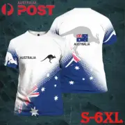 Australian Flag Men T-Shirt Australia Day Aussie Souvenir Unisex Outdoor Tops AU