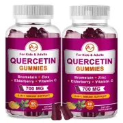 (2 Pack) Quercetin Gummies with Bromelain, Elderberry, Zinc and Vitamin C - C...