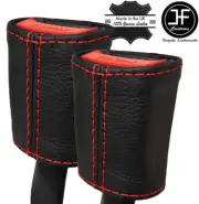RED STITCH 2X FRONT SEAT BELT LEATHER COVERS FOR VW GOLF SV SPORTSVAN 14-18