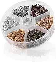 Jewelry Making Tools 600pcs Eye Pin Hooks Metal Eye Screw Hooks Storage Box Included for Easy DIY