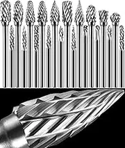 20Pcs 1/8" Shank Carbide Burr Set Compatible With Dremel, Beech Holder, Metal Grinding, Steel Wood Stone Carving Cutting Engraving Grinder Kit Attachment Rotary Tool Accessories