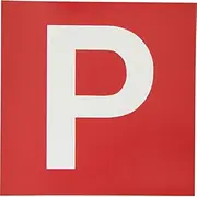 Magnetic P Plate 2pc White on Red