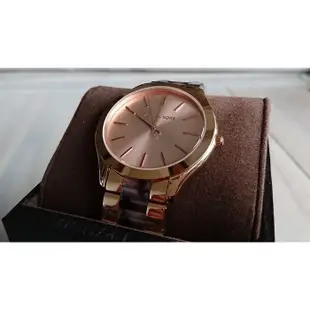 Michael Kors 玫瑰金豹紋薄型時尚腕錶 MK4301 【Watch On-line Store 】