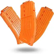 EKIND 10 Darts Banana Curved Clips, Soft Bullet Quick Reload Clips Compatible for Nerf Elite Magazine Toy Gun (Orange, Pack of 3)
