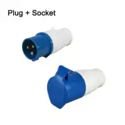 Splash Proof Blue 240V 16A Site Plugs and Sockets for Industrial Applications