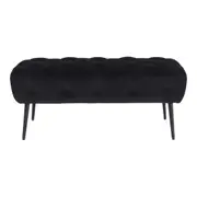 Maree Velvet Ottoman Black