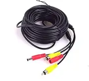 Car RCA DC Audio Video AV Extension Cable for CCTV Security, Car Truck Bus Trailer Reverse Parking Camera (10 Meters/32 Feet) - 2 in 1 RCA Video & DC Power Cable